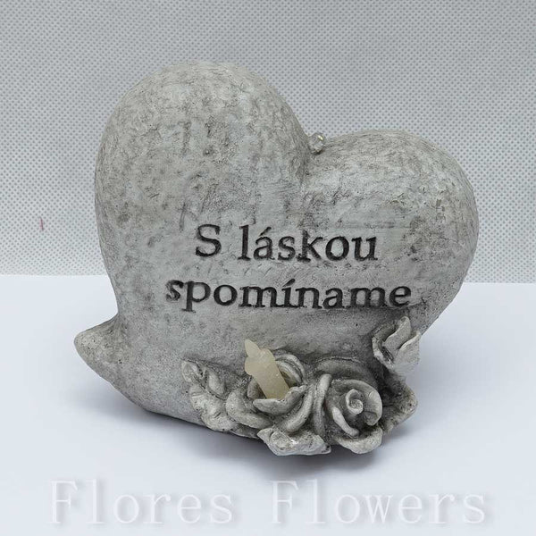 Srdiečko S láskou spomíname 11 x 13 cm